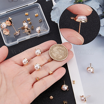 20 шт. латунные серьги-гвоздики KK-BBC0002-38-1