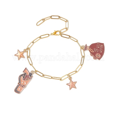 2 шт. 2 браслета с подвесками из сплава и эмали в стиле ковбоя в западном стиле BJEW-JB12521-1