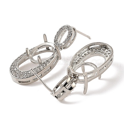 Стойка покрытие латунь с кубическим цирконием серьги-гвоздики находка KK-Z085-05P-1