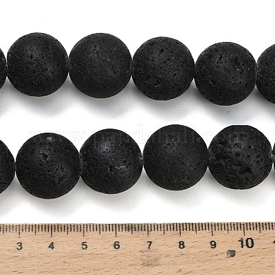 Runde Perlenstränge aus natürlichem Lavastein&nbsp;G-M169-20mm-03-1
