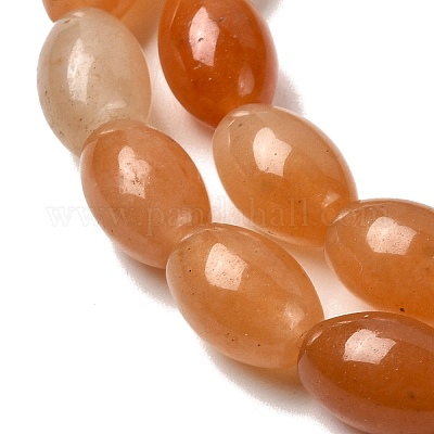 Овальные окрашенные природные красные бусы ожерелья авантюрин G-P106-03A-1