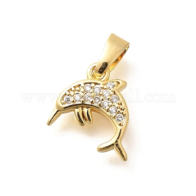 Латунные микропаве прозрачные кубические циркониевые подвески KK-Q040-03G-G-1