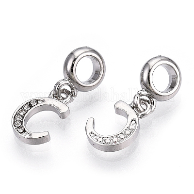 Европейские подвески с подвесками из платинового сплава со стразами PALLOY-T048-36P-C-1