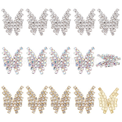 15 шт. 3-цветные пуговицы из цинкового сплава с 1 отверстиями и стразами FIND-GO0001-08-1