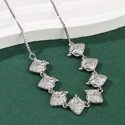 Латунные микропаве прозрачные кубические цирконии фруктовые нагрудники ожерелья NJEW-F342-01A-P-1