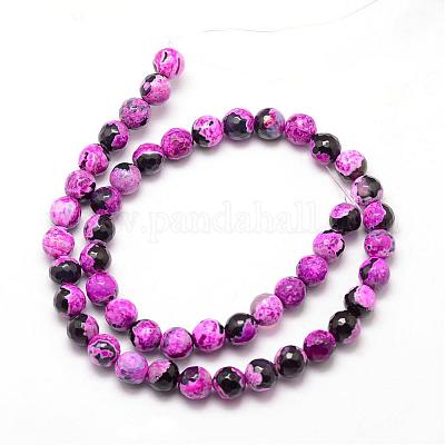 Бусы из натурального огненного агата с потрескиванием G-K166-06F-6mm-07-1