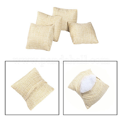 Держатель подушки из крафт-конопли для ювелирных браслетов и дисплеев для часов X-BDIS-WH0002-01-1