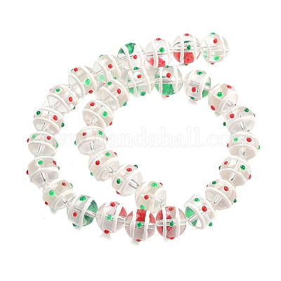 Стеклянные бусины с эмалевыми нитями GLAA-M047-01C-1