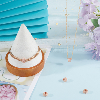 5 шт. латунные микрофибровые бусины из кубического циркония ZIRC-BBC002-81A-1