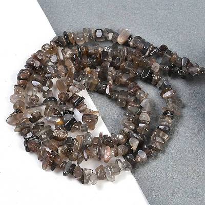 Натуральный черный солнечный камень бисер прядь G-G905-17-1