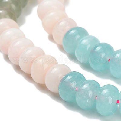 Нити градиентных бусин из натурального белого нефрита G-NH0053-A01-01-1