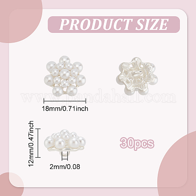 30 шт. пуговицы из сплава пластика с перламутровой ножкой BUTT-FG0001-34-1