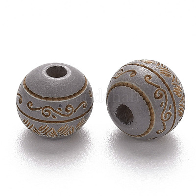 Расписные бусы из натурального дерева WOOD-N006-02A-08-1