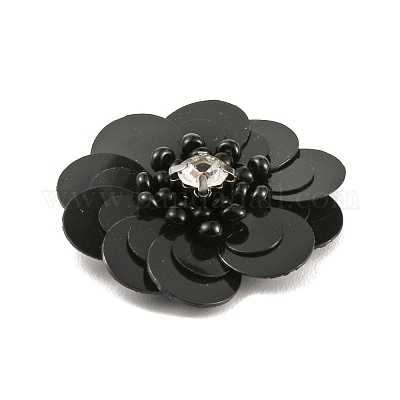 Аппликации из бисера из пвх в форме цветка/блестки DIY-WH0308-287F-1