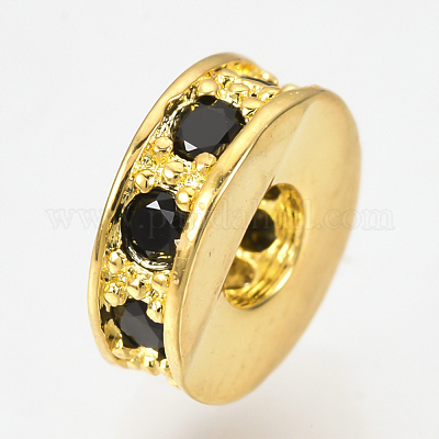 Латунные микро проложить кубического циркония бусы ZIRC-Q013-138G-1