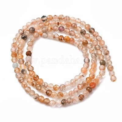 Нити бусин из натурального рутилированного кварца G-D314-A01-2mm-1