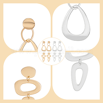 4 пара 4 стильных полых серег-гвоздиков в форме капли из сплава для женщин EJEW-AN0004-34-1