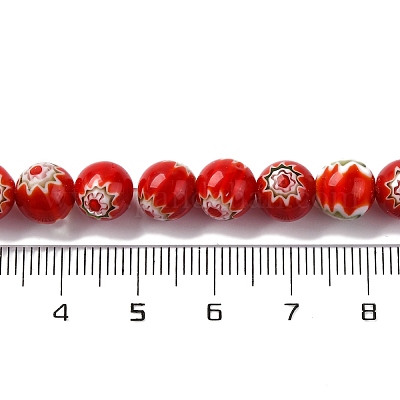 Ручной работы millefiori стеклянные бусины нитки LAMP-G164-05B-1