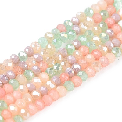 Стеклянные бусины с гальваническим покрытием  GLAA-T023-A16-03-1