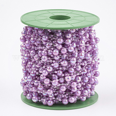 Абс пластика имитация жемчуга бисером отделка гирляндой AJEW-S071-01C-1