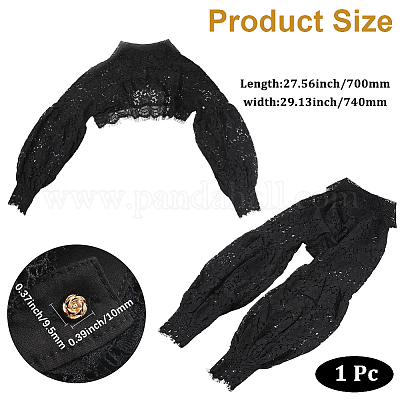 Съемные свадебные кружевные шали из полиэстера AJEW-WH20020-200B-1