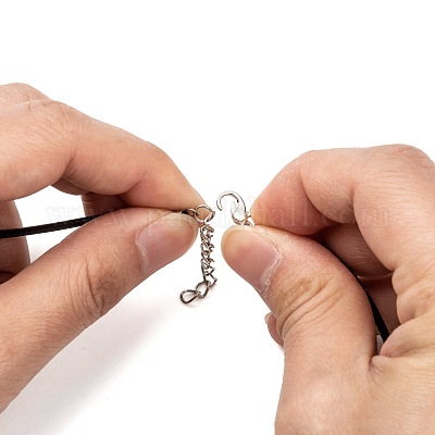 Воском ожерелье шнура материалы с фурнитурами железа NJEW-R229-2.0mm-1