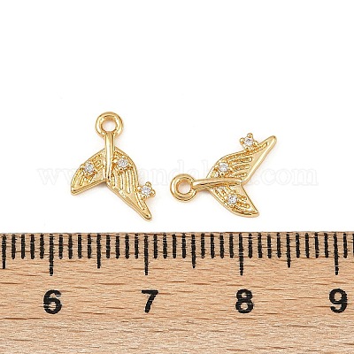 Подвески из латуни с микропаве из кубических цирконий на тему океана KK-F902-08L-G-1