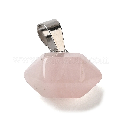 Естественно розового кварца отметил кулоны G-K335-03P-14-1