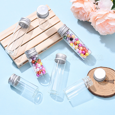 20 шт. 2-х стилистические стеклянные трубки для хранения бусин с завинчивающейся крышкой CON-YW0001-89-1