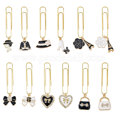 24 шт. 12 стильных железных овальных длинных скрепки для бумаг AJEW-AB00175-1