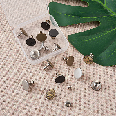 16 комплект из 4-х видов железных булавок для джинсов PALLOY-KS0001-07-1