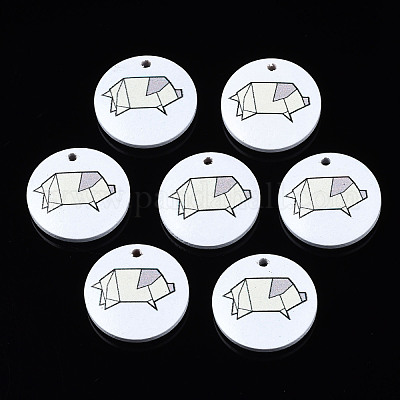 Печатные подвески из натурального дерева WOOD-T021-55-1