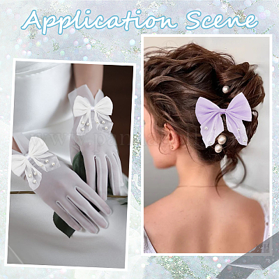 28 шт. 7-цветный полиэстер и смоляные жемчужины бантовые украшения аксессуары DIY-SP0004-77-1