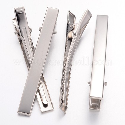 Iron Flat Alligator Hair Clip Findings IFIN-S286-77mm-1