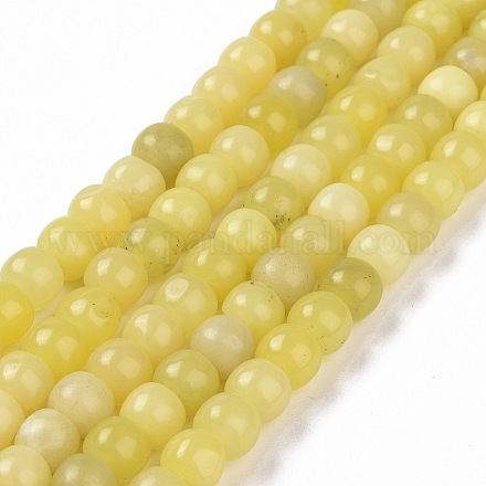 Natürliche Zitronen Jade Perlen Stränge G-G990-C06-1