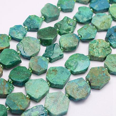 Natural Chrysocolla Beads Strands G-F509-75-1