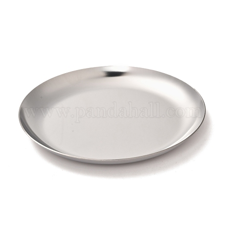 Flat Round 430 Stainless Steel Jewelry Display Plate STAS-P289-01P-1