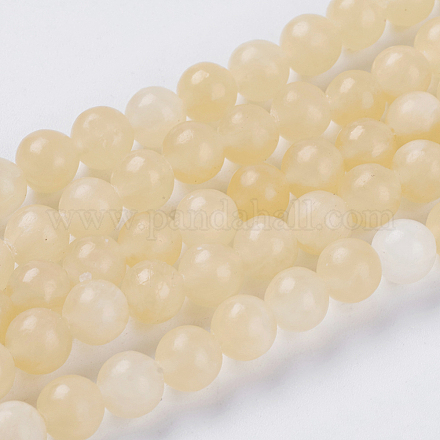 Chapelets de perles en jade topaze naturelle X-G-G515-8mm-03B-1