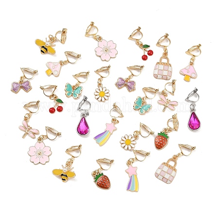 12 пара сережек-клипс из нержавеющей стали 304 EJEW-UN00015-1