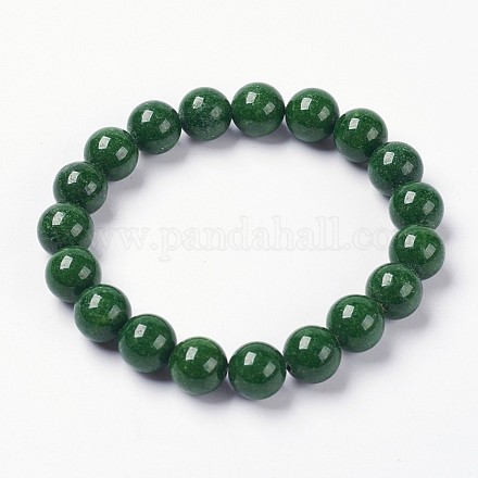 Pulsera de estiramiento con cuentas de jade natural de mashan BJEW-P207-28-10mm-1