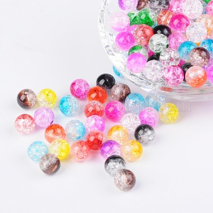 Perles acryliques craquelées transparentes à deux tons CACR-R009-8mm-M-1