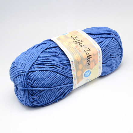 柔らかい手編み糸  コットンで  パン繊維とCOFFエキス  藤紫色  2.5mm  約100グラム/ロール  5のロール/袋 YCOR-R011-18-1
