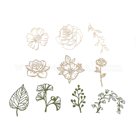 Etichetta di carta dell'album del fiore del merletto del cavo di 10pcs 10 stili DIY-D075-11-1