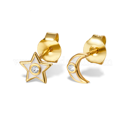 925 серьги-гвоздики в форме звезды и луны из стерлингового серебра QF5115-1-1