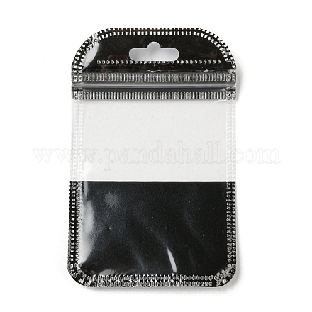 プラスチック包装のジップロック袋  トップセルフシールパウチ  窓付き  長方形  ブラック  11x7x0.24cm OPP-F001-01B-1