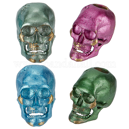 4 шт. 4-х цветные латунные европейские бусины KK-OC0001-49-1