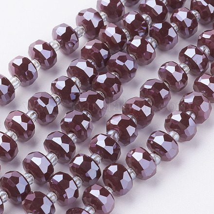 Chapelets de perles en verre opaque électrolytique EGLA-E051-PL8mm-A01-1