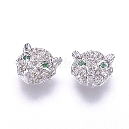 Латунные микро проложить кубического циркония бусы ZIRC-F061-01P-1