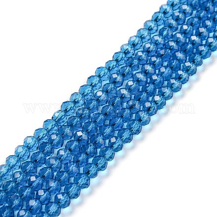 Perles en verre transparent rondelle à facettes EGLA-J134-4x3mm-B11-1
