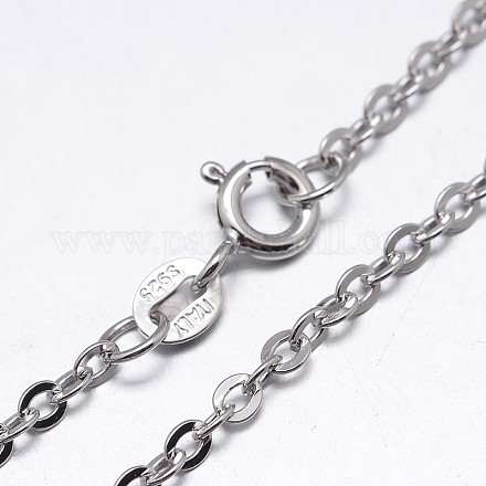 Collares de cadenas tipo cable de plata esterlina chapada en rodio X-NJEW-M157-40C-24-1